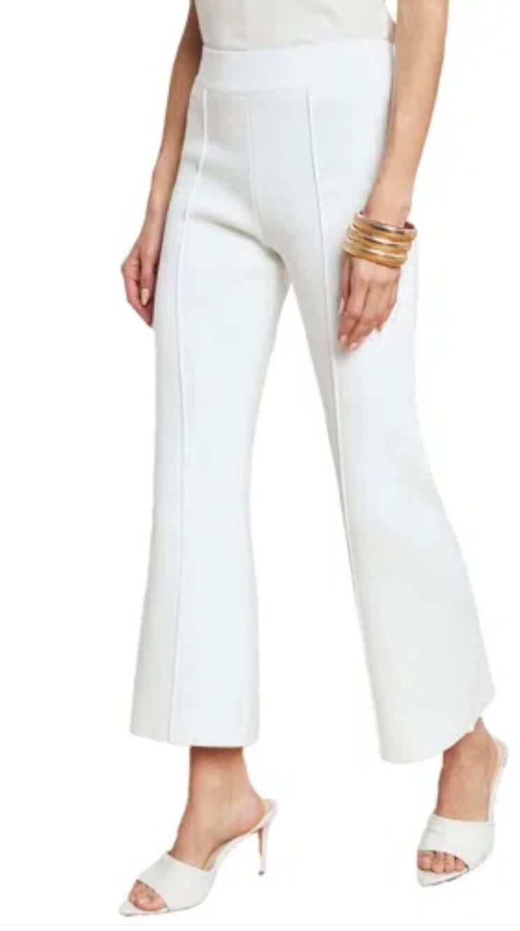 L'Agence Ren Fit N Flare Knit Pants White XL